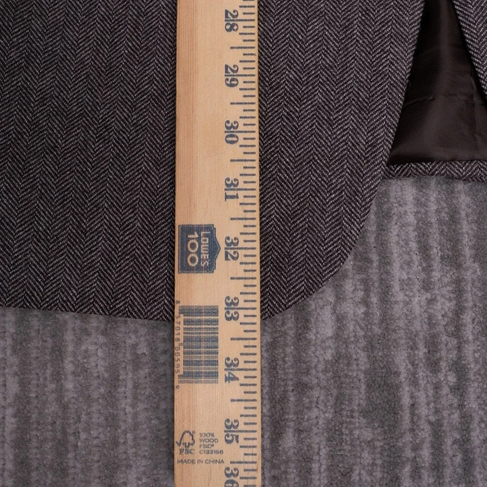 Macy's Men's Store Sport Coat Mens Brown Excellent Wool Cashmere Herringbone